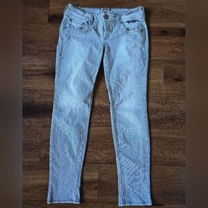 NEW Colcci Made In Brasil Blue Stripe Low Rise Jeans Button Fly US 10 EUR BRA 44